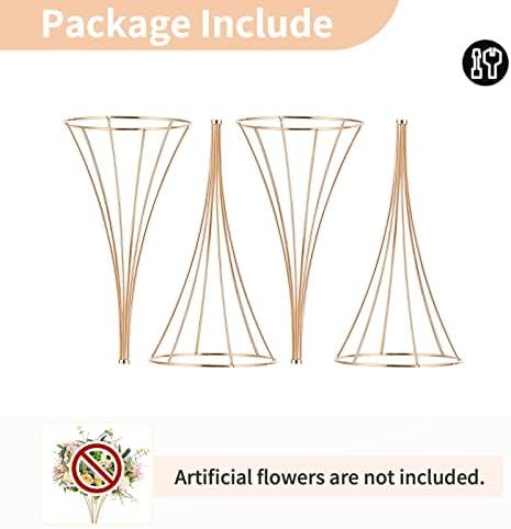 Trumpet Vase Flower Display Stand, 31.1" Tall, Metal, 2 Pcs in Pink, White, alternate view 6