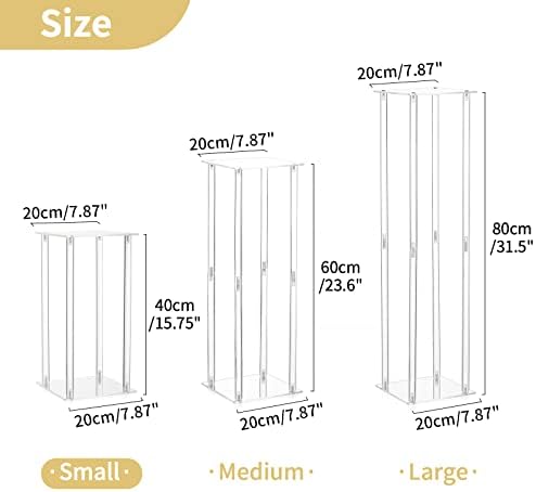 Trumpet Vase Flower Stand, 24" Tall, Siver, Set of 10 in Clear, alternate view 3