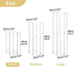 Trumpet Vase Flower Stand, 24" Tall, Siver, Set of 10 in Clear, alternate view 3