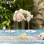 Trumpet Vase Flower Stand, 24" Tall, Siver, Set of 10 in Clear, alternate view 4