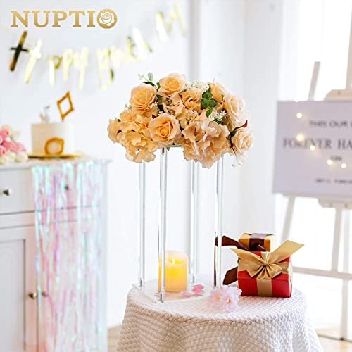 Trumpet Vase Flower Stand, 24" Tall, Siver, Set of 10 in Clear, alternate view 5
