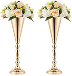 Trumpet Vase for Wedding Centerpiece: Gold, 16.5in, 2 Pcs in Gold