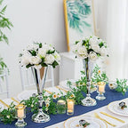 Trumpet Vase for Wedding Centerpiece: Silver, 14in, 2 Pcs in Silver, alternate view 2