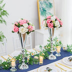 Trumpet Vase for Wedding Centerpiece: Silver, 16.5in, 2 Pcs in Silver, alternate view 2