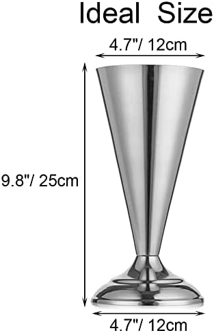 Trumpet Vase for Wedding Centerpiece: Silver, 9.8in, Set of 2 in Silver, alternate view 3