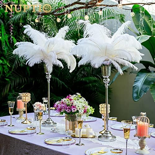 Trumpet Vases Centerpiece Stand, 26.7" Tall, Metal, Silver, 2 Pcs in Silver, alternate view 2