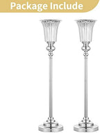Trumpet Vases Centerpiece Stand, 26.7" Tall, Metal, Silver, 2 Pcs in Silver, alternate view 6