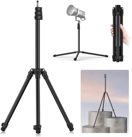 TT43 Extendable Photography Light Stand, Adjustable 6.23ft Aluminum Tripod, Reversible Portable Studio Lighting