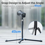 TT43 Extendable Photography Light Stand, Adjustable 6.23ft Aluminum Tripod, Reversible Portable Studio Lighting, alternate