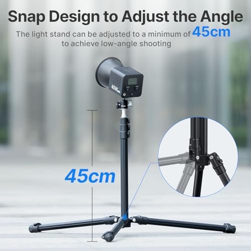 TT43 Extendable Photography Light Stand, Adjustable 6.23ft Aluminum Tripod, Reversible Portable Studio Lighting, alternate