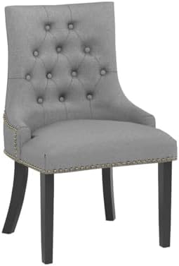 Tufted Dining Chairs Set of 2, Modern Upholstered Accent Chairs with Nailhead Trim, High Back Solid Wood Leg, alternate view