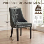 Tufted Dining Chairs, Upholstered Accent Chairs with Nailhead Trim Solid Wood Legs for Kitchen & Dining Room, alternate view