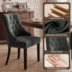 Tufted Dining Chairs, Upholstered Accent Chairs with Nailhead Trim Solid Wood Legs for Kitchen & Dining Room, alternate view