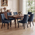 Tufted Dining Chairs, Upholstered Accent Chairs with Nailhead Trim Solid Wood Legs for Kitchen & Dining Room