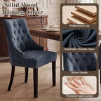 Tufted Dining Chairs, Upholstered Accent Chairs with Nailhead Trim Solid Wood Legs for Kitchen & Dining Room, alternate view