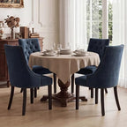 Tufted Dining Chairs, Upholstered Accent Chairs with Nailhead Trim Solid Wood Legs for Kitchen & Dining Room, alternate view