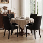 Tufted Dining Chairs, Upholstered Accent Chairs with Nailhead Trim Solid Wood Legs for Kitchen & Dining Room, alternate view