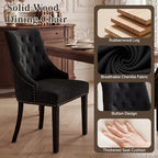 Tufted Dining Chairs, Upholstered Accent Chairs with Nailhead Trim Solid Wood Legs for Kitchen & Dining Room, alternate view