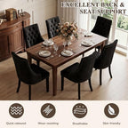 Tufted Dining Chairs, Upholstered Accent Chairs with Nailhead Trim Solid Wood Legs for Kitchen & Dining Room, alternate view