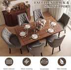 Tufted Dining Chairs, Upholstered Accent Chairs with Nailhead Trim Solid Wood Legs for Kitchen & Dining Room, alternate view