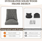 Tufted Dining Chairs, Upholstered Accent Chairs with Nailhead Trim Solid Wood Legs for Kitchen & Dining Room, alternate view