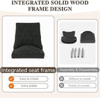 Tufted Dining Chairs, Upholstered Accent Chairs with Nailhead Trim Solid Wood Legs for Kitchen & Dining Room, alternate view
