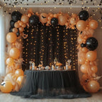 Tulle Backdrop Curtain with Lights 10x10FT Black Sheer Curtains in 10x10FT, alternate view 5