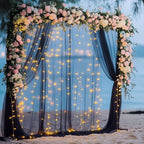 Tulle Backdrop Curtain with Lights 10x10FT Black Sheer Curtains in 10x10FT, alternate view 7