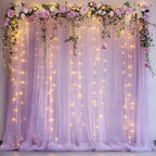 Tulle Backdrop Curtain with Lights 10x10FT Lavender Sheer Curtains in 10x10FT