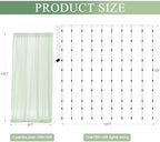 Tulle Backdrop Curtain with Lights 10x10FT Sage Green Sheer Curtains in 10x10FT, alternate view 2