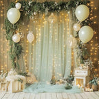Tulle Backdrop Curtain with Lights 10x10FT Sage Green Sheer Curtains in 10x10FT, alternate view 6