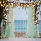 Tulle Backdrop Curtain with Lights 10x10FT Sage Green Sheer Curtains in 10x10FT, alternate view 7