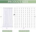 Tulle Backdrop Curtain with Lights 10x10FT White Sheer Tulle Curtain in 10x10FT, alternate view 2