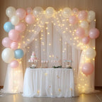 Tulle Backdrop Curtain with Lights 10x10FT White Sheer Tulle Curtain in 10x10FT, alternate view 5