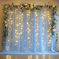 Tulle Backdrop Curtain with Lights 10x8FT Baby Blue Sheer Curtains in 10x8FT