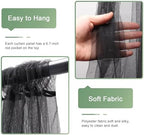 Tulle Backdrop Curtain with Lights 10x8FT Black Sheer Tulle Curtains in 10x8FT, alternate view 4