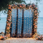 Tulle Backdrop Curtain with Lights 10x8FT Black Sheer Tulle Curtains in 10x8FT, alternate view 7