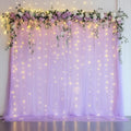 Tulle Backdrop Curtain with Lights 10x8FT Lavender Sheer Curtains in 10x8FT