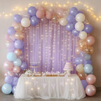 Tulle Backdrop Curtain with Lights 10x8FT Lavender Sheer Curtains in 10x8FT, alternate view 5