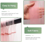 Tulle Backdrop Curtain with Lights 10x8FT Peach Sheer Curtains in 10x8FT, alternate view 4