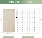 Tulle Backdrop Curtain with Lights 20x10FT Champagne Sheer Curtains in 20x10FT, alternate view 2