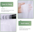 Tulle Backdrop Curtain with Lights 20x8FT White Sheer Tulle Curtains in 20x8FT, alternate view 3