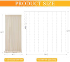 Tulle Backdrop Curtain with Lights Sheer Champagne Curtain Backdrop 20x10ft in 20x10ft, alternate view 2