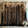 Tulle Backdrop Curtains with Lights Black 10x10ft Sheer Curtain in 10x10ft