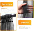 Tulle Backdrop Curtains with Lights Black 10x10ft Sheer Curtain in 10x10ft, alternate view 3