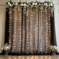 Tulle Backdrop Curtains with Lights Black 10x8ft Sheer Curtain in 10x8ft