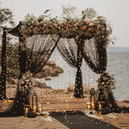 Tulle Backdrop Curtains with Lights Black 10x8ft Sheer Curtain in 10x8ft, alternate view 7