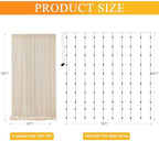 Tulle Backdrop Curtains with Lights Champagne 10x10ft Sheer Curtain in 10x10ft, alternate view 2