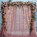 Tulle Backdrop Curtains with Lights Dusty Rose 10x10ft Sheer Curtain in 10x10ft, alternate view 6