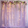 Tulle Backdrop Curtains with Lights Lavender 10x10ft Sheer Curtain Backdrop in 10x10ft